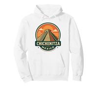 Retro Chichen Itza Mexico Travel Badge Pyramid Pullover Hoodie