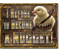 Retro Chick Metal I Refuse To Become A Nugget Tin Sign Retro Plaque Wall Decor Gift For Home Kitchen Office Club Bar Gym Metal Tin Sign 8x12 Inch
