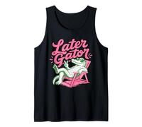 Retro Chill Later Gator Sunglasses Crocodile Sign Tank Top