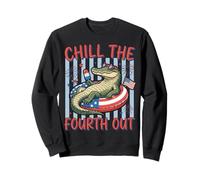 Retro Chill The 4th Striped Preppy Alligator Summer Coastal Sweatshirt