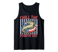 Retro Chill The 4th Striped Preppy Alligator Summer Coastal Tank Top