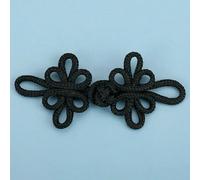 Retro Chinese Knot Buttons Gold Black White Silver Wire Dragonfly Cheongsam Fastener Frog Button Closures Clothing Accessories-Black