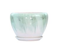 Retro Chinese Style Ceramic Flower Pot Large Diameter with Tray Indoor Outdoor Succulent Planter Pot Planter for Home Office Table Birthday Gift Present,A-M,A L
