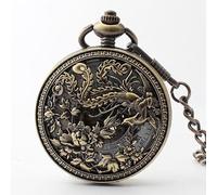 Retro Chinese Style Pocket Watch Mechanical Men's and Women's Personality Creative Classic Hollow Hand Wind Fob Watches (Color : JFC356)
