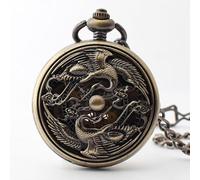 Retro Chinese Style Pocket Watch Mechanical Men's and Women's Personality Creative Classic Hollow Hand Wind Fob Watches (Color : JFC357)