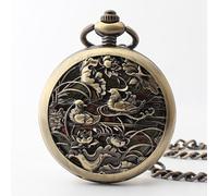 Retro Chinese Style Pocket Watch Mechanical Men's and Women's Personality Creative Classic Hollow Hand Wind Fob Watches (Color : JFC355)