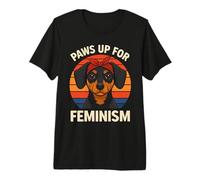 Retro Chiweenie Dog Feminist Power Raise A Paw Empowerment Premium T-Shirt