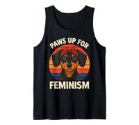 Retro Chiweenie Dog Feminist Power Raise A Paw Empowerment Tank Top
