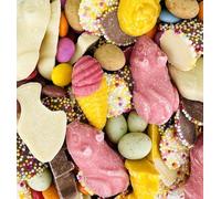Retro Chocolate Mix, 200g Bag, Pic n Mix with Jazzies, Mini Eggs, Fish and Chips Sweets, Pink and White Mice