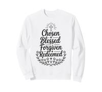 Retro Chosen Blessed Forgiven Redeemed Christian Women Faith Sweatshirt