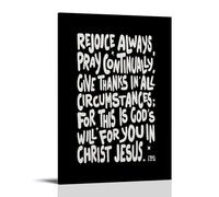 Retro Christian 1 Thessalonians 5 16 Quotes Print Canvas Wall Art Posters: Aesthetic Prints for Bedroom, Dorm Room Decor 08x12inch(20x30cm)