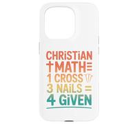 Retro Christian Math One Cross Three Nails Four Given Case for iPhone 15 Pro