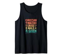 Retro Christian Math One Cross Three Nails Four Given Tank Top