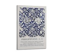 Retro Christian Quote Philippians 4 8 Print Art Posters Are Suitable for Decorating Living Room, Bedroom, Study, Restaurant, Corridor, Children's Room, EtcFrame-style 08x12inch(20x30cm)