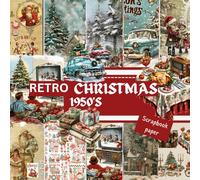RETRO CHRISTMAS 1950'S SCRAPBOOK PAPER: This is a double sided craft paper-VINTAGE-THEMED, EPHEMERA, ORIGAMI, DECOUPAGE, MIXED MEDIA ART, Collage