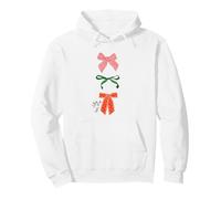 Retro Christmas Bow Trio Jolly Little Things Holiday Design Pullover Hoodie