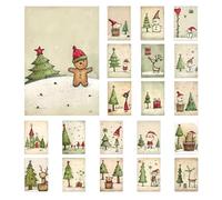Retro Christmas Cards,20 Pieces Festival Blessing Postcards - Matte Christmas Greeting Cards for Family Party Workplace School Gathering Daily Tabletop Display Blessing