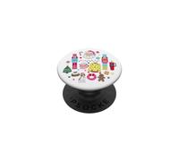Retro Christmas Colorful with Santa Nutcracker Candy Cane PopSockets Adhesive PopGrip
