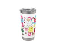 Retro Christmas Colorful with Santa Nutcracker Candy Cane Stainless Steel Insulated Tumbler
