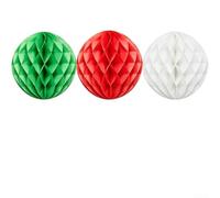 Retro Christmas Decorations Kit All-in- Set with Merry | Christmas Banner Hanging Spirals For Honeycomb Centerpieces Paper Fans Ornaments Sturdy Thick Paper Construction Red Green