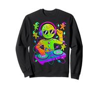 Retro Christmas House Music Gingerbread DJ Techno Rave EDM Sweatshirt