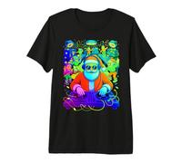 Retro Christmas House Music Santa DJ Techno Rave EDM Xmas Premium T-Shirt