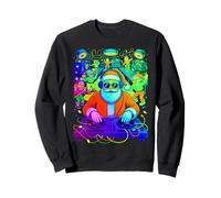 Retro Christmas House Music Santa DJ Techno Rave EDM Xmas Sweatshirt