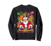 Retro Christmas House Music Santa DJ Techno Rave EDM Xmas Sweatshirt
