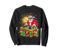 Retro Christmas House Music Santa DJ Techno Rave EDM Xmas Sweatshirt