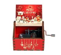 Retro Christmas Music Box | Carved Hand-Cranked Classical Music Box - Vintage for Boy Girl Family Friend Lover, Suitable for Birthday Christmas Thanksgiving