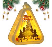 Retro Christmas Night Light | Stand with Soft Glow Battery Powered | Porch Light, For Boys Adults Indoor Outdoor Parties Home Living Room Window Sills
