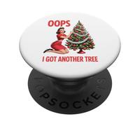 Retro Christmas Oops I Got Another Tree PopSockets Adhesive PopGrip