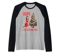 Retro Christmas Oops I Got Another Tree Raglan Baseball Tee