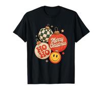 Retro Christmas Ornament Ho Ho Merry Christmas Happy Face T-Shirt