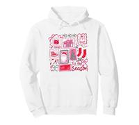 Retro Christmas Patchwork Holiday Ho Ho Ho Tis The Season Pullover Hoodie