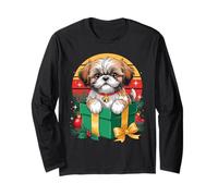 Retro Christmas Shih Tzu X-Mas Ornaments Long Sleeve T-Shirt