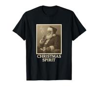 Retro Christmas Spirit Santa Claus Smoking Holiday Humor T-Shirt