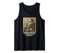 Retro Christmas Spirit Santa Claus Smoking Holiday Humor Tank Top