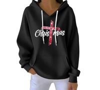 Retro Christmas Sweatshirt Womens Religious Christmas Sweatshirts Christian Faith Jesus Cross Graphic Long Sleeve Hoodies Xmas Holiday Pullover Tops Bible Verse Believe Vintage Sweatshirt