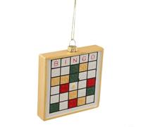 Retro Christmas Tree Ornament 5.5cm Red Plastic for arcade Game Design | Lightweight plastic for easy hanging Multiple nostalgic motifs like game console street sign bus Size 5.5x5.5x10cm