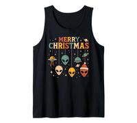 Retro Christmas UFO Alien Xmas Sci Fi Holidays Tank Top