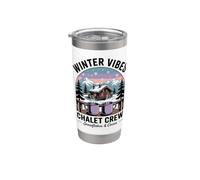 Retro Christmas Winter Vibes Ski Vacation Chalet Crew Stainless Steel Insulated Tumbler