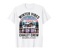 Retro Christmas Winter Vibes Ski Vacation Chalet Crew T-Shirt