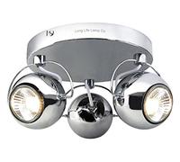 Retro Chrome 3 Way Adjustable Eyeball Ceiling Spotlight Lamp GU10