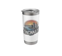 Retro Cincinnati Landscape Vintage Souvenir Stainless Steel Insulated Tumbler