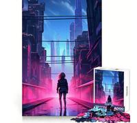 Retro City Skyscape 1000 Pieces Jigsaw Puzzles for Adults Memory Gain Calm Mind Design Assembly Creative Gift (38x26cm)