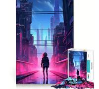 Retro City Skyscape 1000 Pieces Jigsaw Puzzles for Adults Memory Gain Calm Mind Design Assembly Creative Gift (38x26cm)
