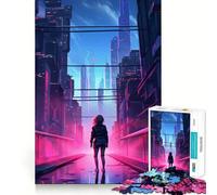Retro City Skyscape Jigsaw Puzzles 1000 Piece for Adults Smart Reason Toy Casual Fun Smooth Edge Wall Art Decor (50x75cm)