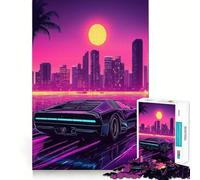 Retro City Sunset Jigsaw Puzzle for Teenagers 1000 Pieces Boost Memory Relaxing Fun Premium Cut Stylish Gift (38x52cm)