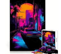 Retro City Sunset Jigsaw Puzzles 1000 Pieces for Adults Strengthen Memory Group Joy Clean Edge Stylish Gift (50x75cm)
